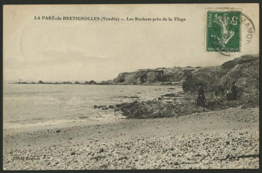 La côte rocheuse, à la Parée / Boutain phot., Croix-de-Vie.